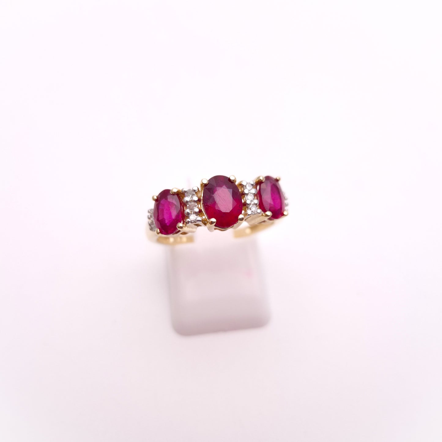 14ct Yellow Gold Ruby and Diamond Multi-stone Ring