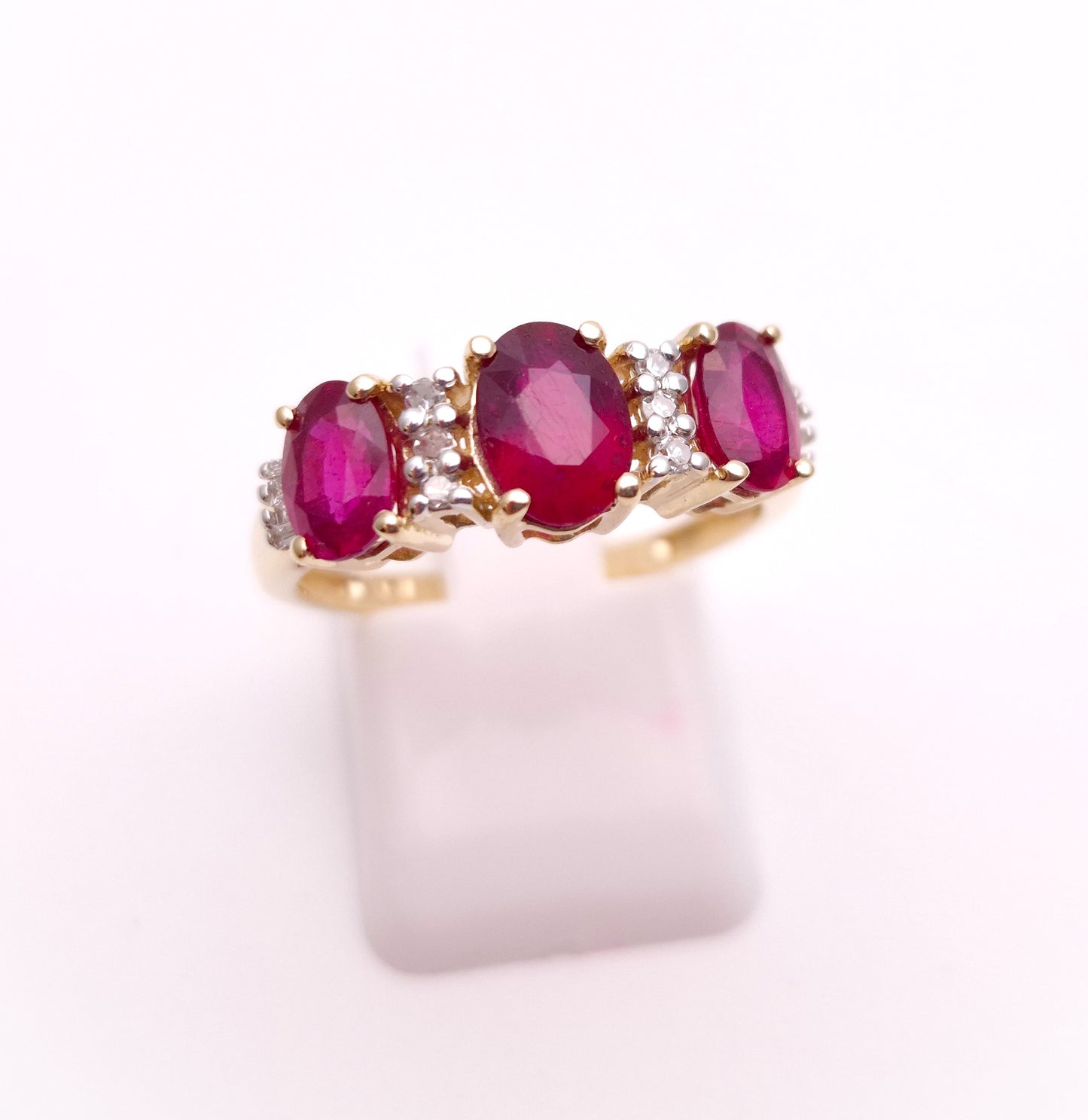 14ct Yellow Gold Ruby and Diamond Multi-stone Ring
