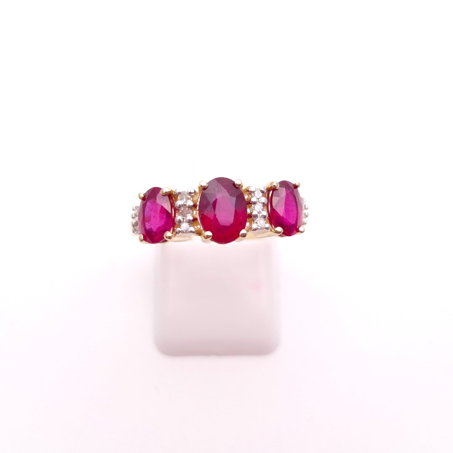 14ct Yellow Gold Ruby and Diamond Multi-stone Ring