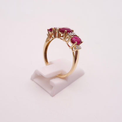 14ct Yellow Gold Ruby and Diamond Multi-stone Ring