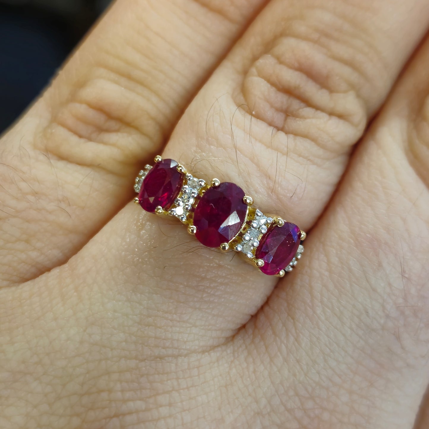 14ct Yellow Gold Ruby and Diamond Multi-stone Ring