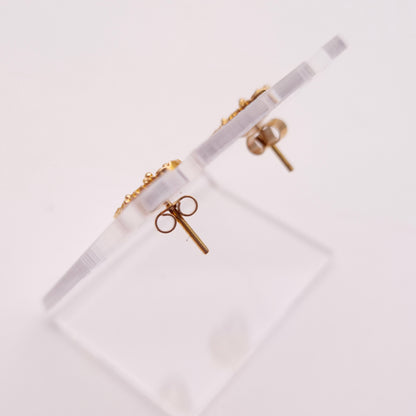 9ct Yellow Gold Filigree Heart Stud Earrings