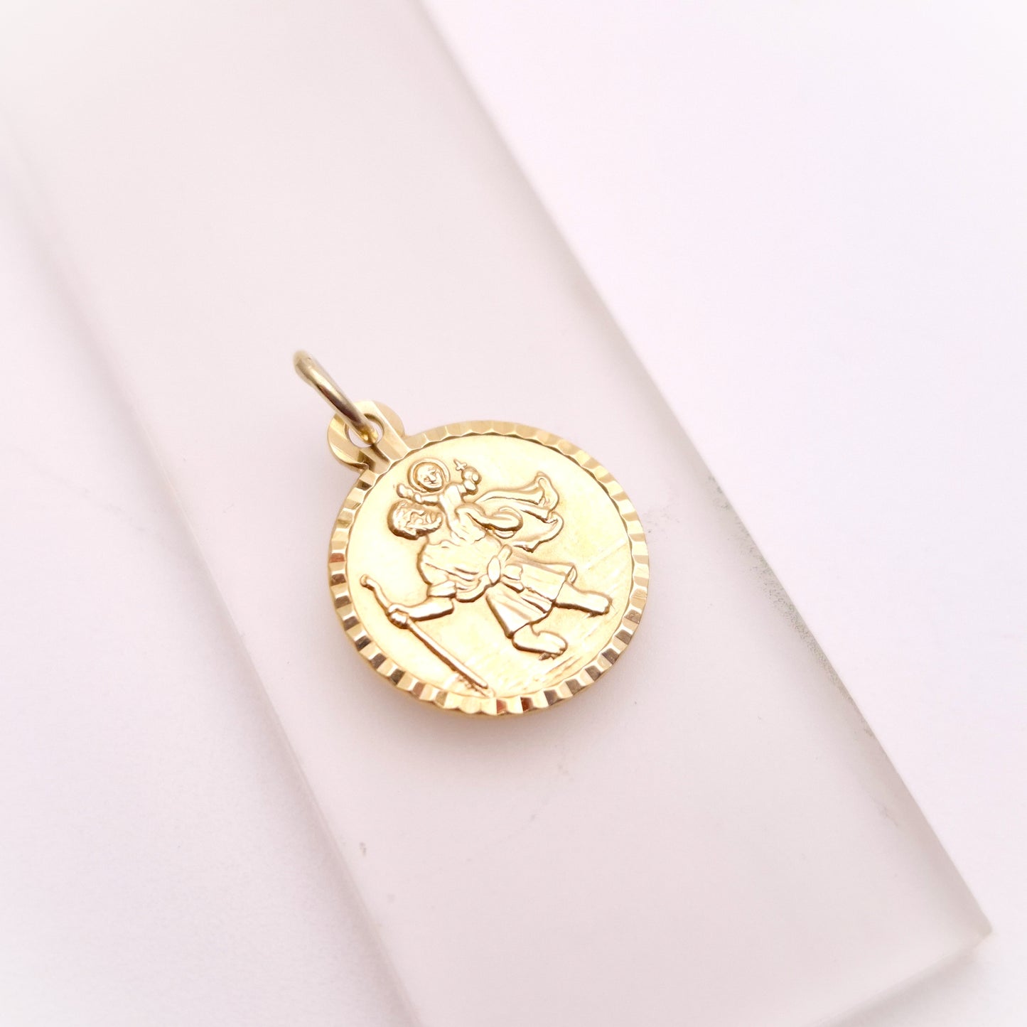 9ct Yellow gold St. Christopher Pendant / Charm