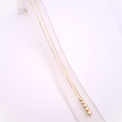 9ct Yellow Gold Graduated Cubic Zirconia CZ pendant Necklace