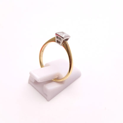 18ct Yellow Gold 0.33ct Princess Cut Diamond Solitaire Ring