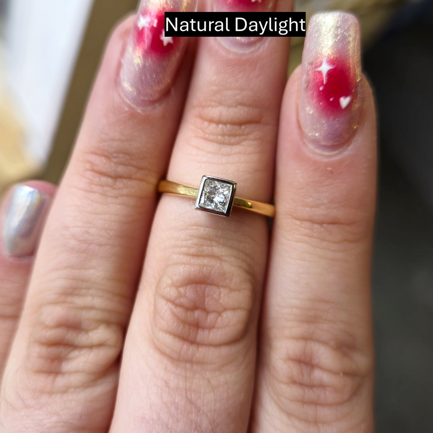 18ct Yellow Gold 0.33ct Princess Cut Diamond Solitaire Ring