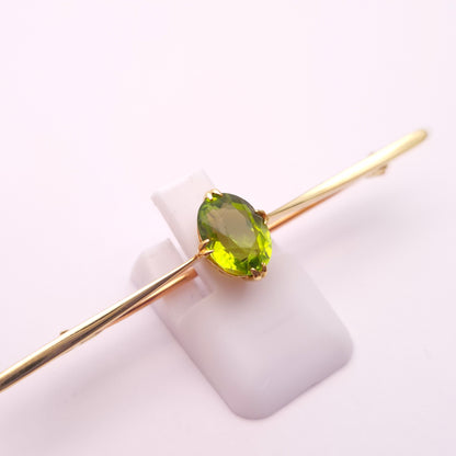 15ct Yellow Gold Mappin and Webb Peridot Brooch