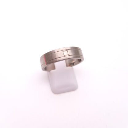 Palladium Gents Diamond Solitaire Band Ring