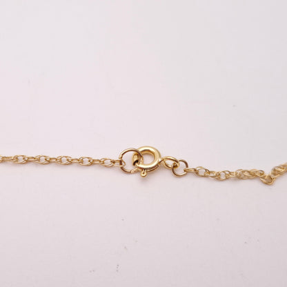 9ct Yellow Gold Emerald and Diamond Scroll Work Pendant and 18" Chain