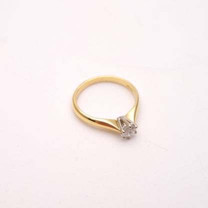 18ct Yellow Gold 0.25ct Round Diamond Solitaire Ring