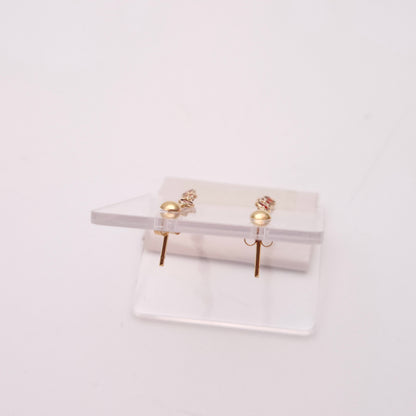 9ct Yellow Gold Garnet Three-Stone Drop Earrings