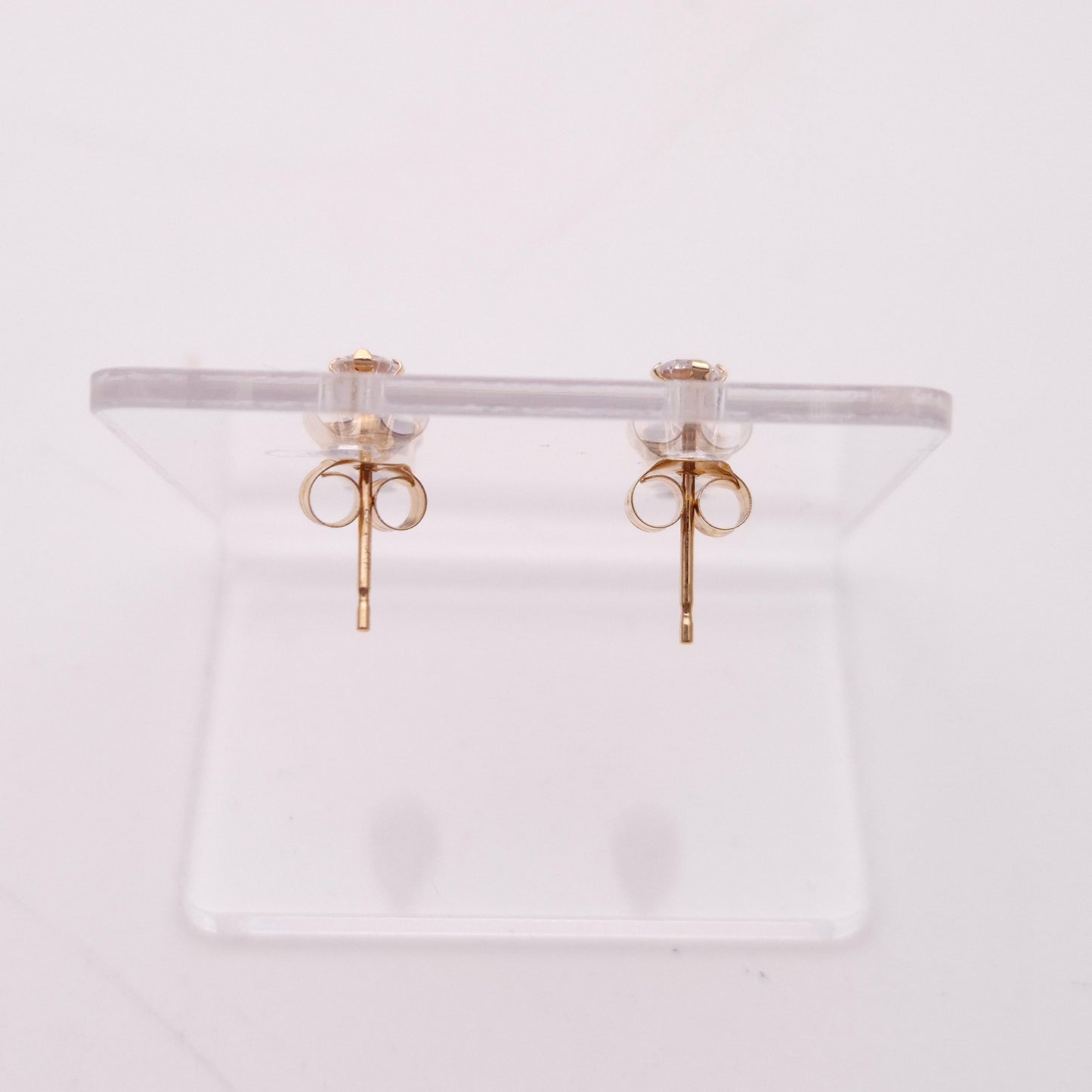 9ct Yellow Gold Blue and White Stone Small Drop Earrings
