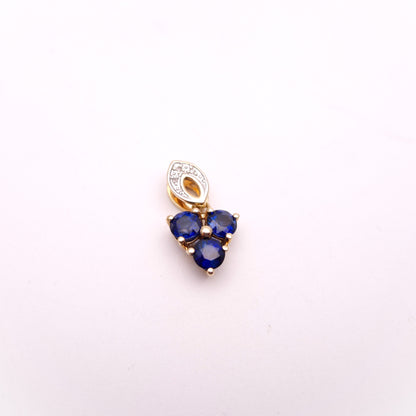 9ct Yellow Gold Blue and white Stone Pendant