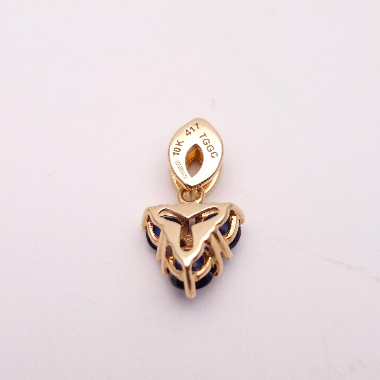 9ct Yellow Gold Blue and white Stone Pendant