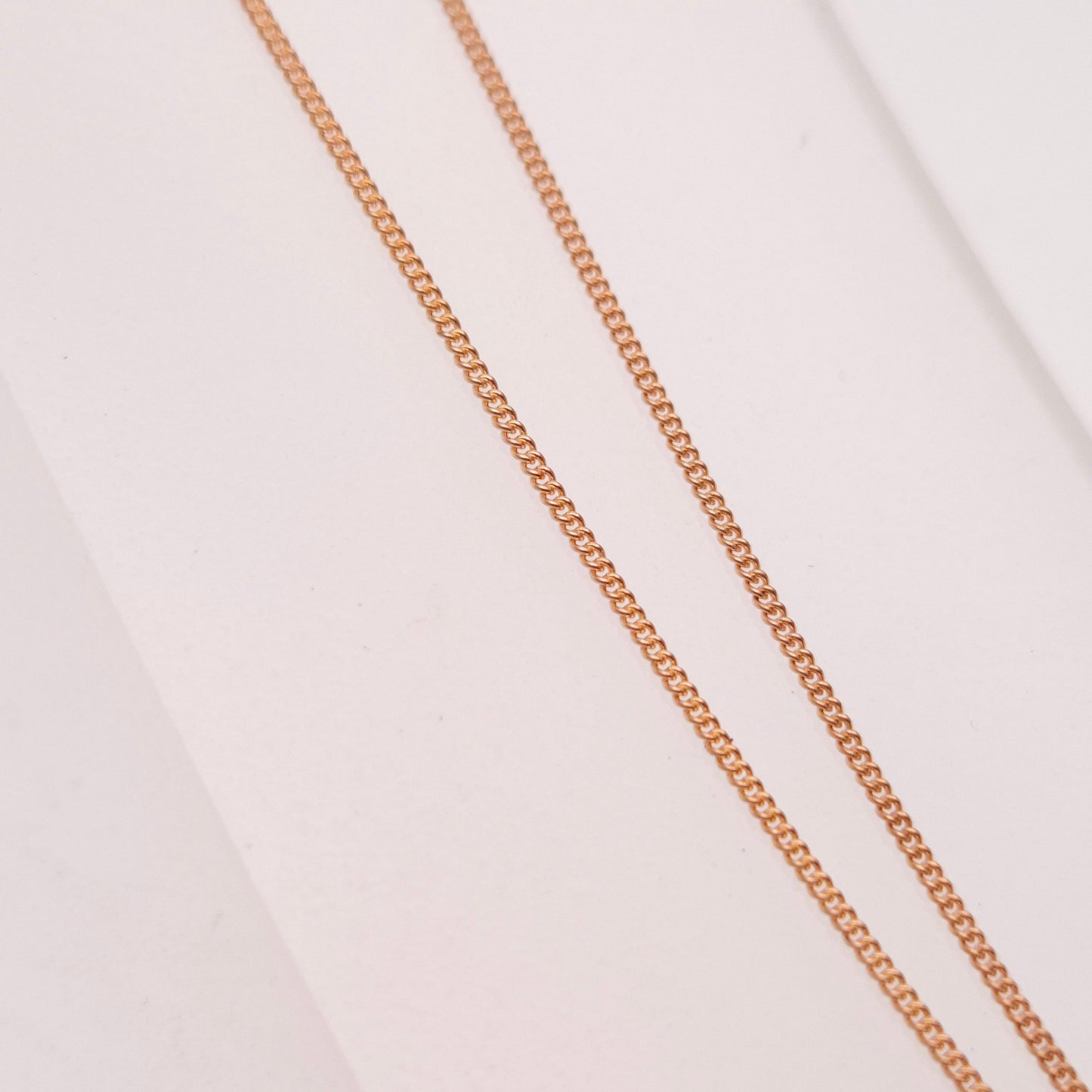 9ct Rose Gold Engraved Foliate Antique Cross and Curb Chain