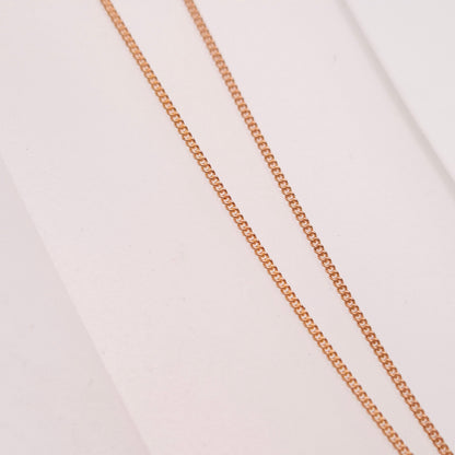 9ct Rose Gold Engraved Foliate Antique Cross and Curb Chain