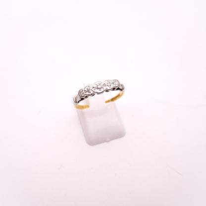 18ct and Platinum Antique 5 Stone Illusion Set Row Ring