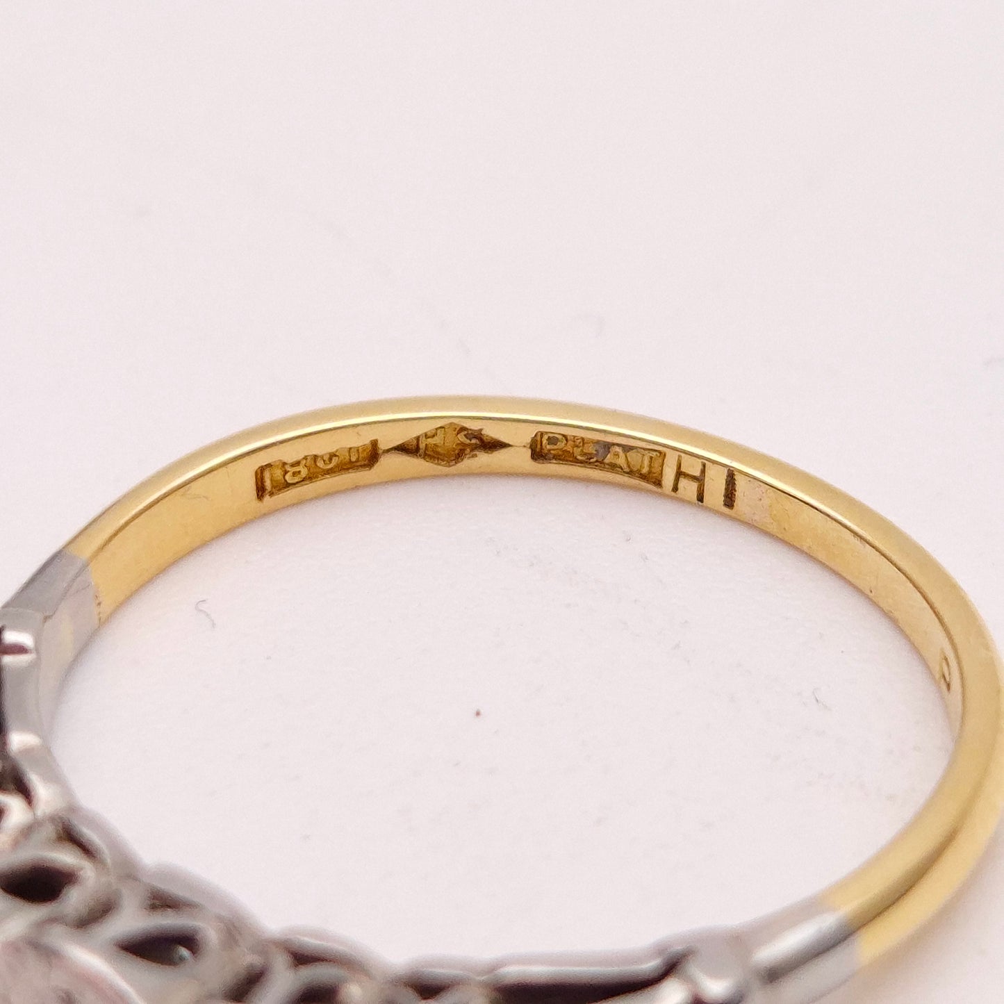 18ct and Platinum Antique 5 Stone Illusion Set Row Ring