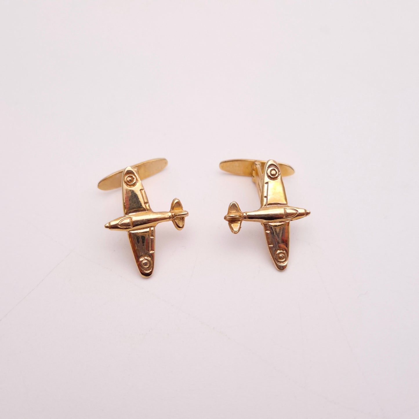 9ct Yellow Gold Spitfire Form Cufflinks