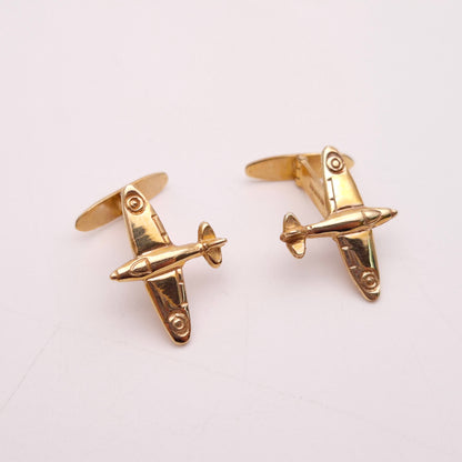 9ct Yellow Gold Spitfire Form Cufflinks