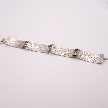 Sterling Silver Multi-tone Blue Scandi Style Panel Bracelet
