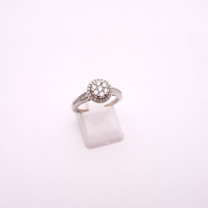 9ct White Gold 0.38TCW Multistone Diamond Cluster Ring