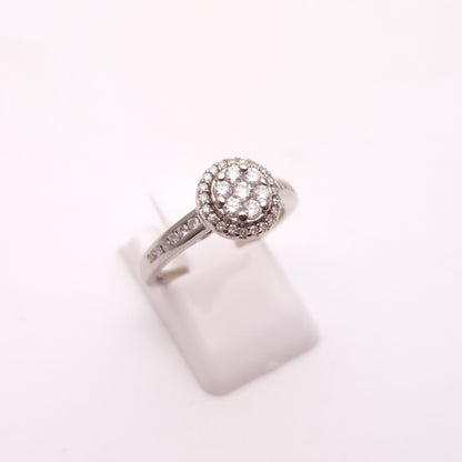 9ct White Gold 0.38TCW Multistone Diamond Cluster Ring