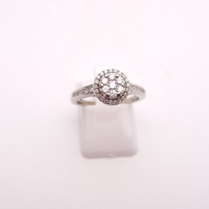 9ct White Gold 0.38TCW Multistone Diamond Cluster Ring