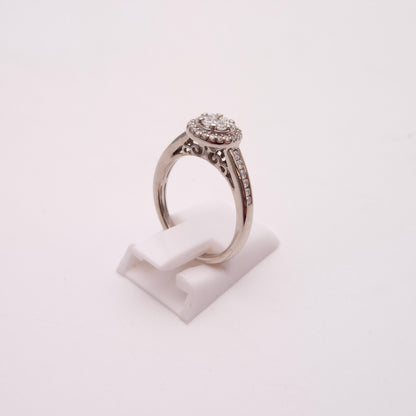 9ct White Gold 0.38TCW Multistone Diamond Cluster Ring