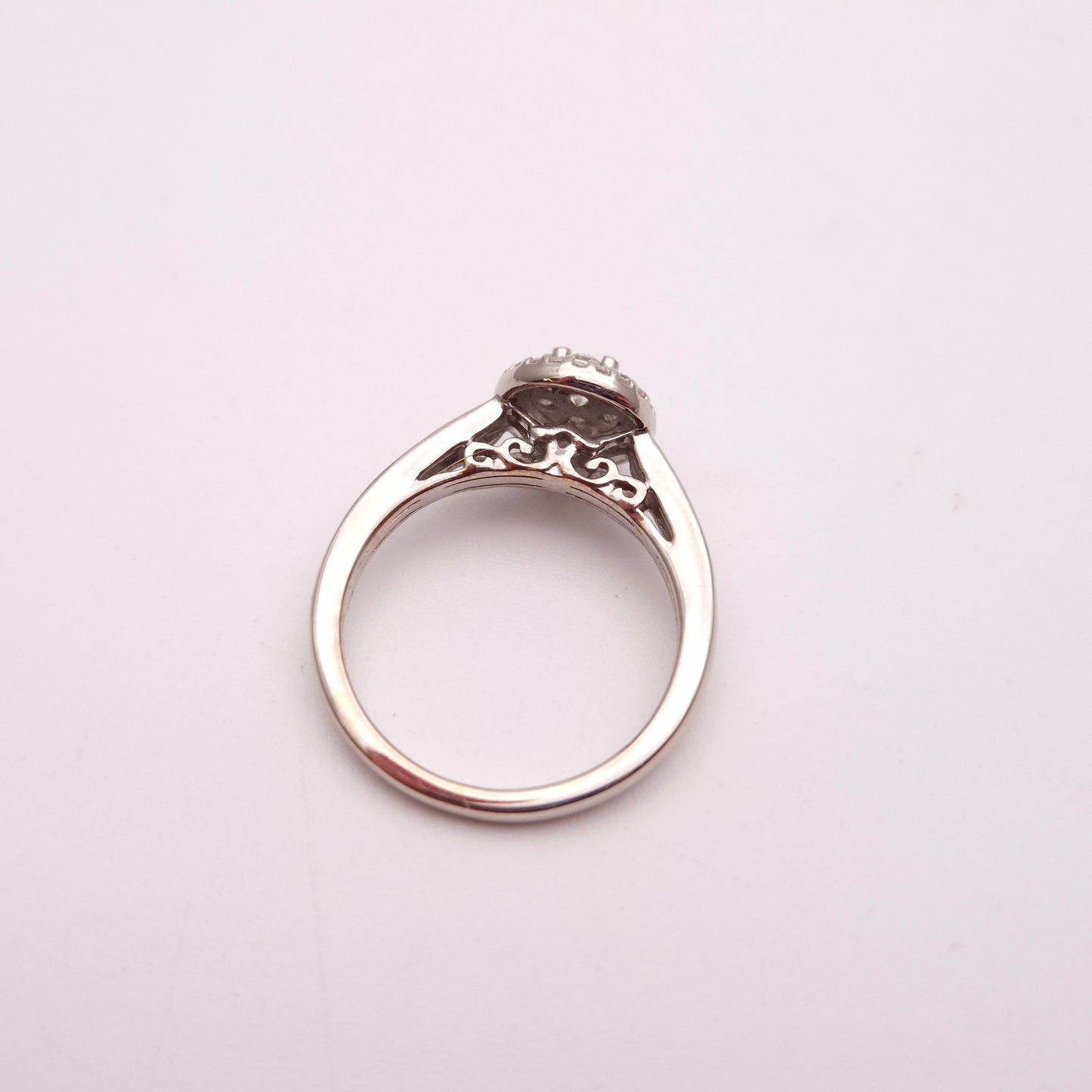 9ct White Gold 0.38TCW Multistone Diamond Cluster Ring