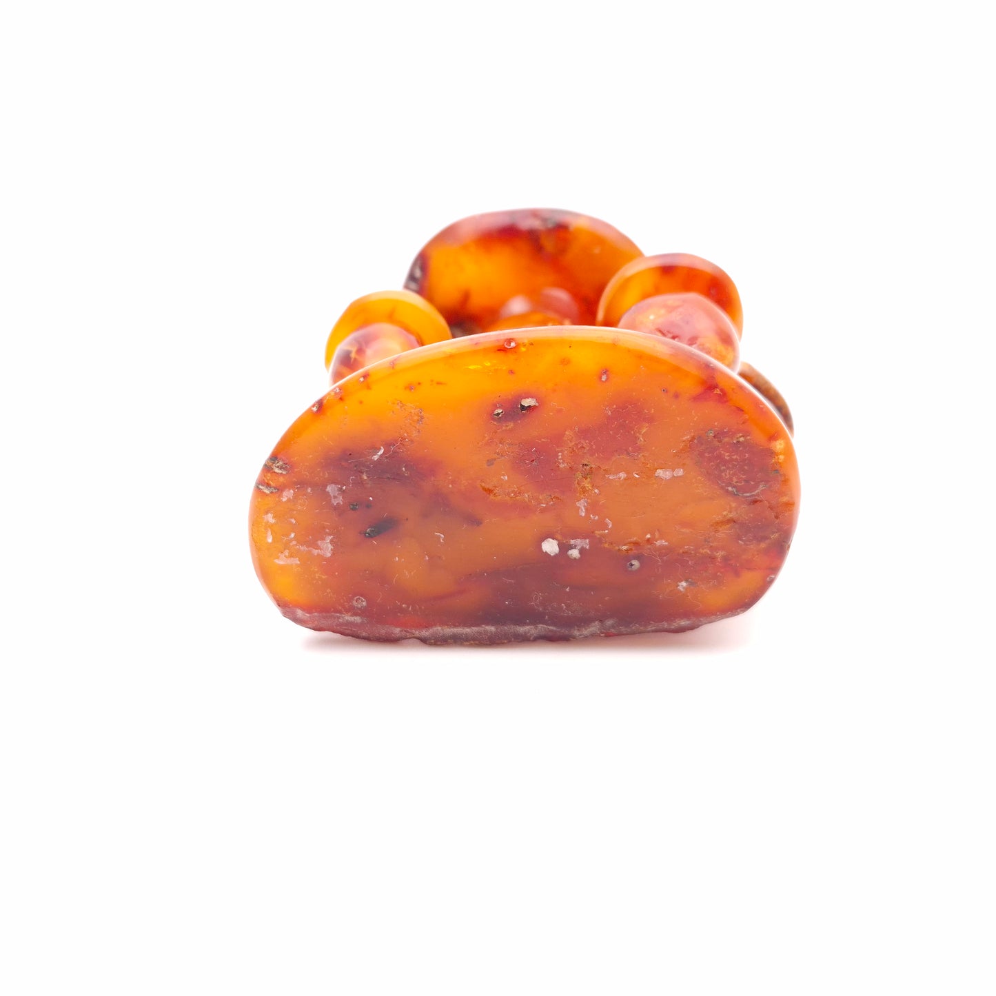 Small Carved Amber Statue / Sculpture of Mushroom Cluster