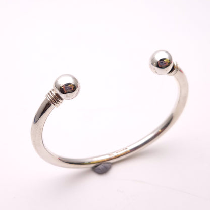 Sterling Silver Open Torque Ball End Bangle