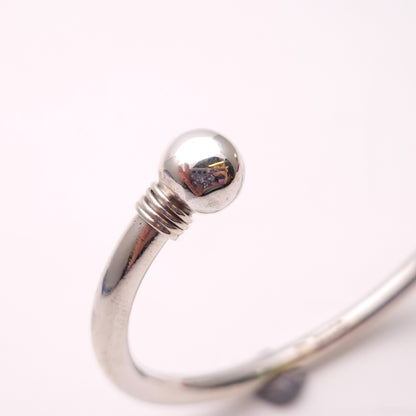 Sterling Silver Open Torque Ball End Bangle