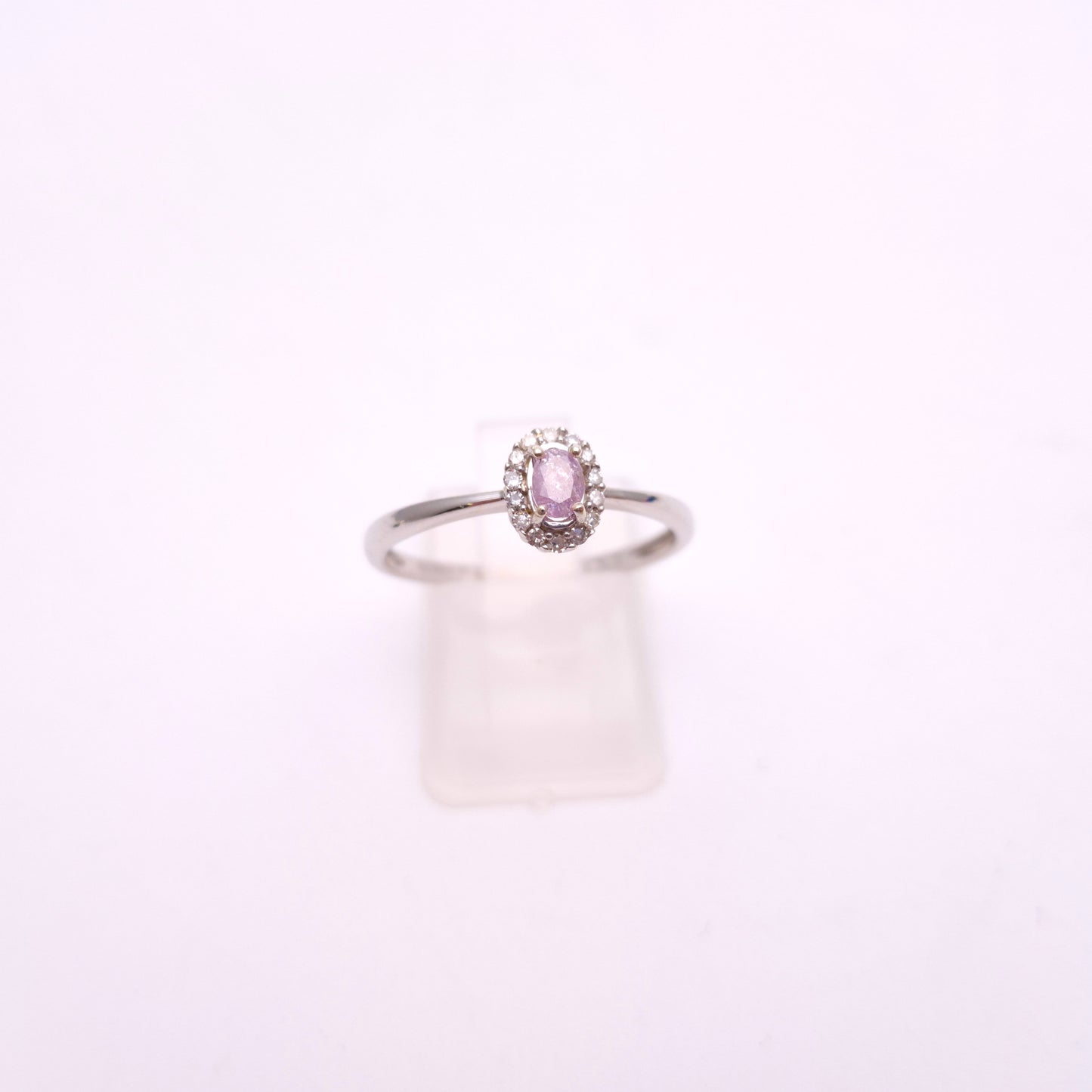 9ct White Gold Pink Diamond (IGI Certified) Cluster Halo Ring