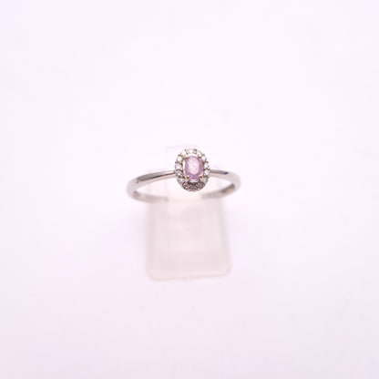 9ct White Gold Pink Diamond (IGI Certified) Cluster Halo Ring