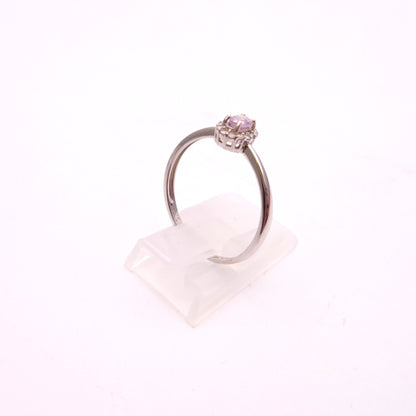 9ct White Gold Pink Diamond (IGI Certified) Cluster Halo Ring