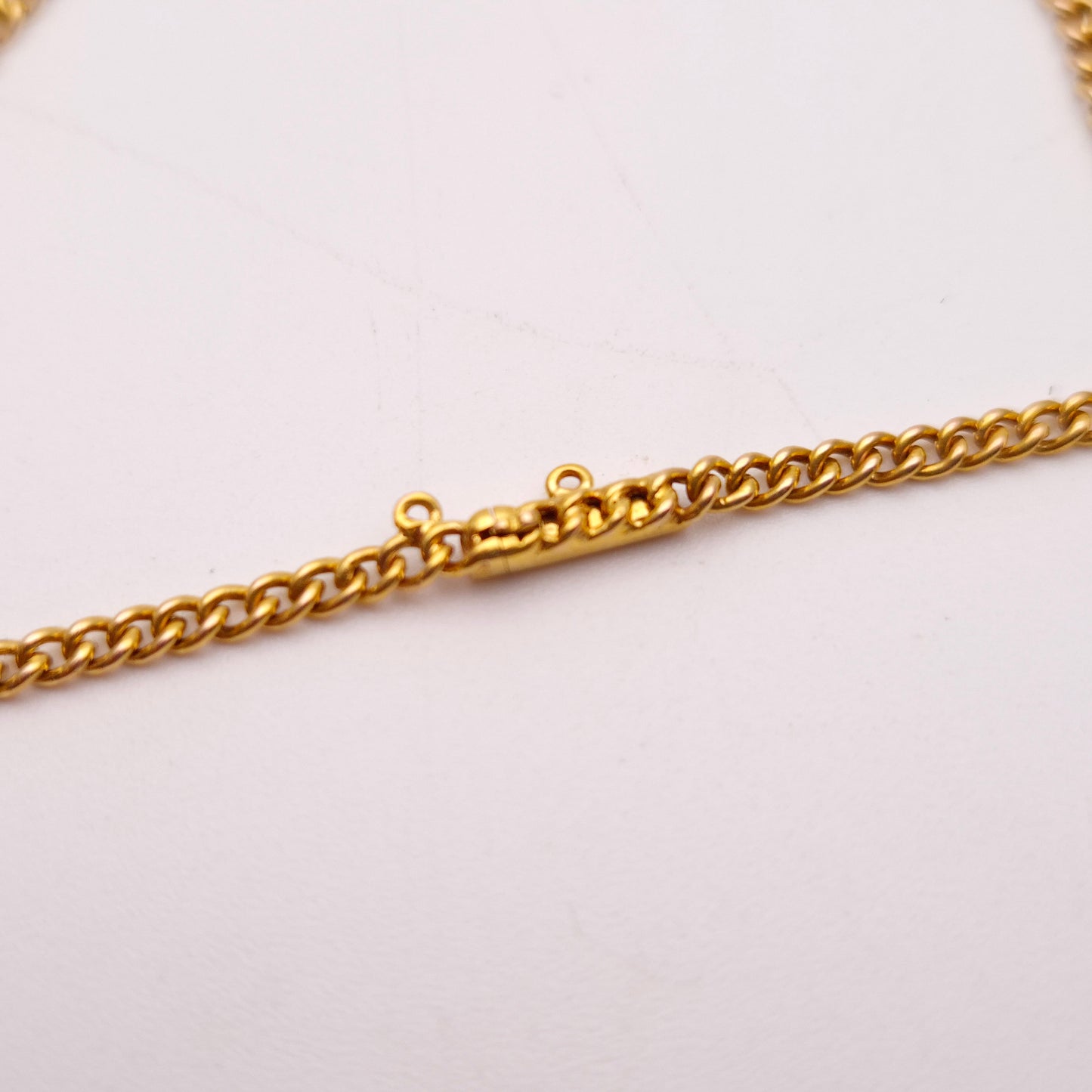 14ct / 15ct Yellow Gold Antique Turquoise Heart Charm and Curb Chain Bracelet