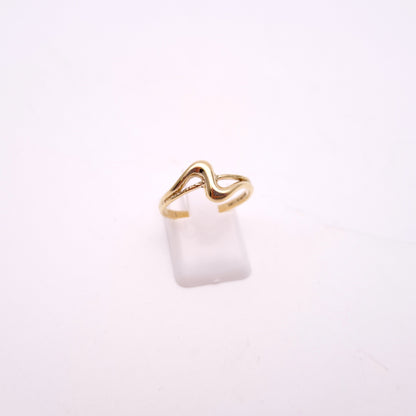 9ct Yellow Gold Mixed Texture 'Wave / Wiggle' Ring