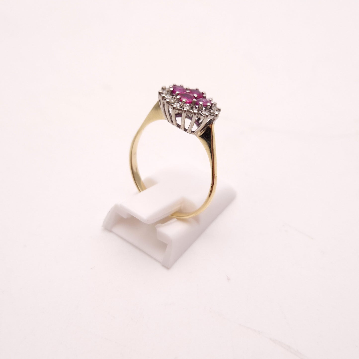 9ct Yellow Gold 4 Ruby and Diamond Cluster Ring