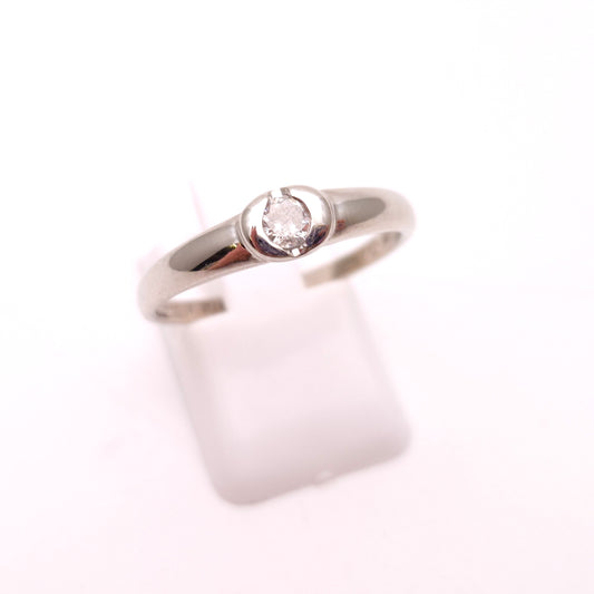 9ct White Gold 0.1ct Diamond Solitaire Ring