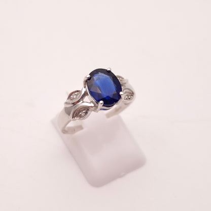 9ct White Gold Kyanite and Diamond Ring