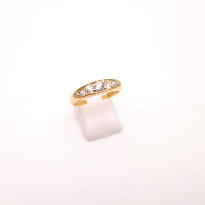 18ct Yellow Gold Antique Diamond Seven Stone Row Ring