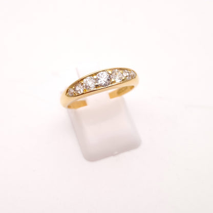 18ct Yellow Gold Antique Diamond Seven Stone Row Ring