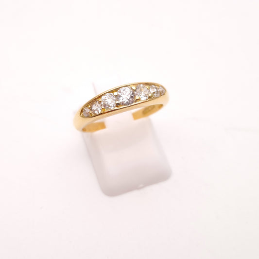 18ct Yellow Gold Antique Diamond Seven Stone Row Ring