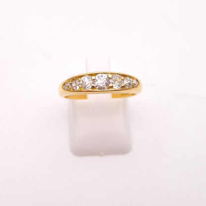 18ct Yellow Gold Antique Diamond Seven Stone Row Ring