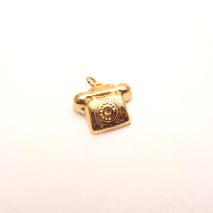9ct Yellow Gold Hollow Telephone Charm