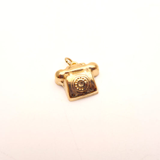 9ct Yellow Gold Hollow Telephone Charm