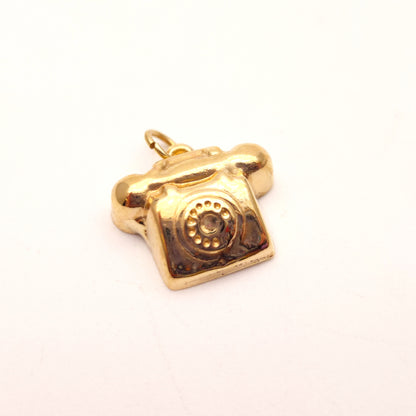 9ct Yellow Gold Hollow Telephone Charm