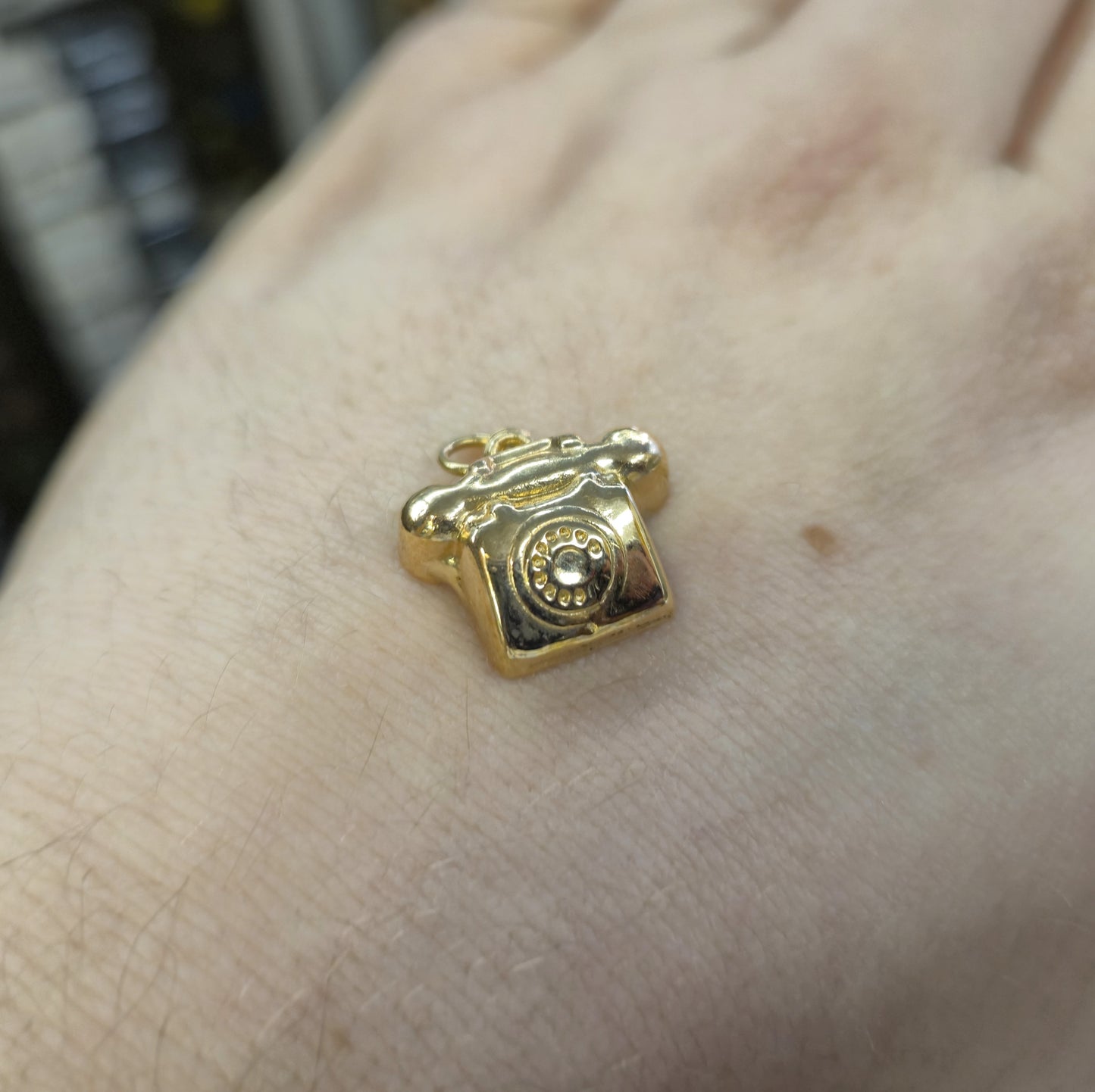 9ct Yellow Gold Hollow Telephone Charm