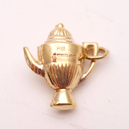 9ct Yellow Gold Hollow Coffee Pot Charm